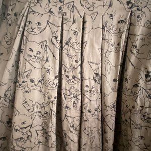 Nooworks Brown Cat Pleated Flare Dress